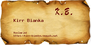 Kirr Bianka névjegykártya